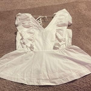 Trina Turk White Poplin Luscious Top